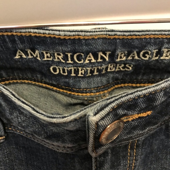 American Eagle Distressed Kick Boot Jeans 10 - Picture 4 of 6